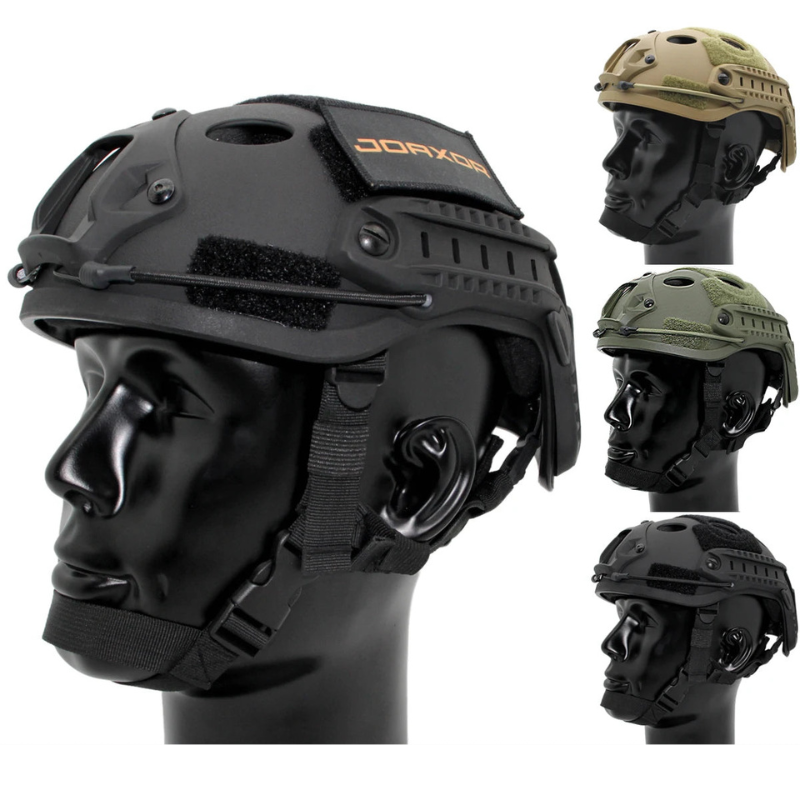 Capacete Tático Bravo Sentinel-X PJ – Modelo Airsoft com Trilhos Laterais, Ventilação Superior e Ajuste Rápido | Simulação Militar, Ciclismo e Airsoft