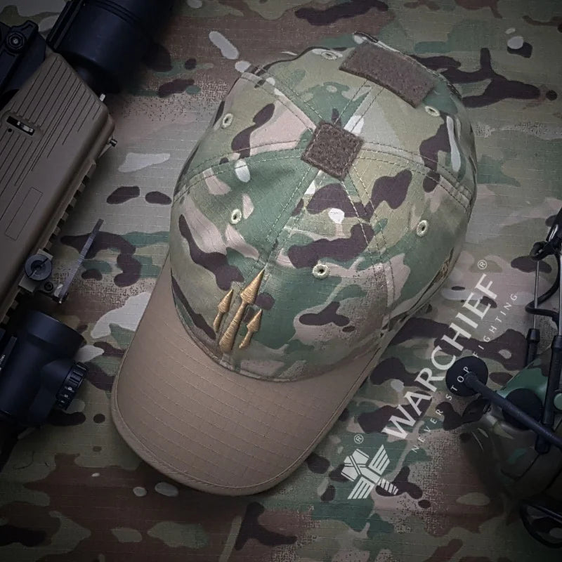 Boné Tático Warchief Poseidon - Estilo Militar e Camuflado para Caça e Esportes
