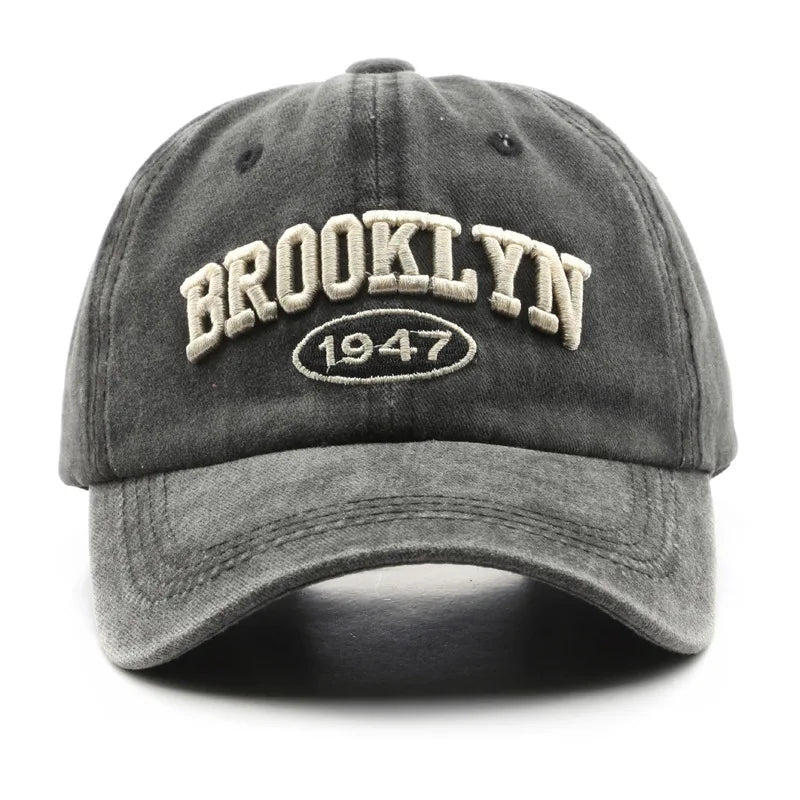 Boné de Baseball Retrô Bordado Brooklyn: Estilo Urbano para Todas as Estações