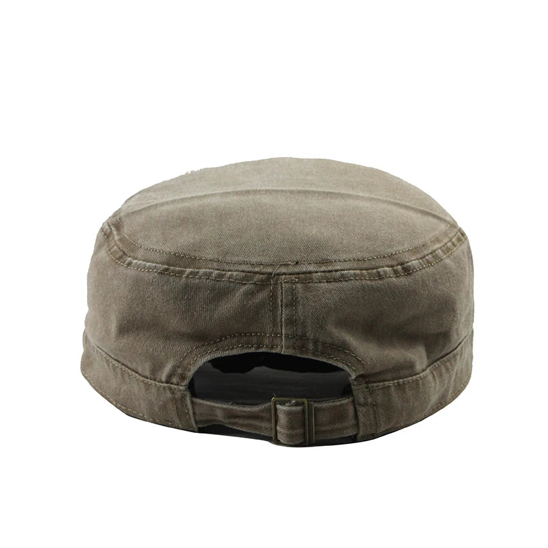Boné Militar Vintage Unissex - Algodão Lavado com Proteção Solar | Estilo Cadete Ajustável