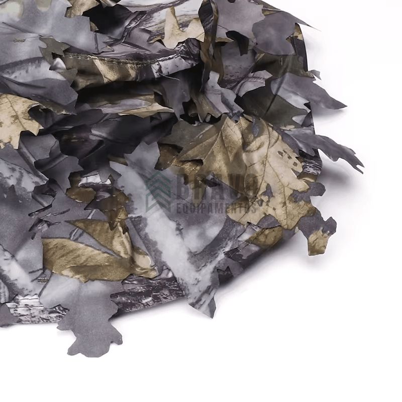 Boné Tático Camuflado 3D Folha Biónica com Proteção Solar para Caça e Sniper | Camuflagem Verde Militar Outdoor