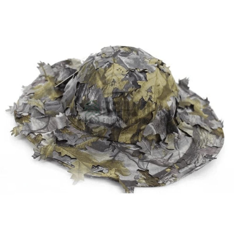 Boné Tático Camuflado 3D Folha Biónica com Proteção Solar para Caça e Sniper | Camuflagem Verde Militar Outdoor