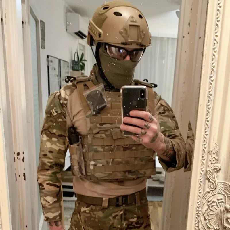 **Camisa Militar Tática Ripstop Masculina - Camuflagem, Manga Longa, Anti-Rugas e à Prova d'Água para Caça, Hiking e Airsoft | Bravo Equipamentos