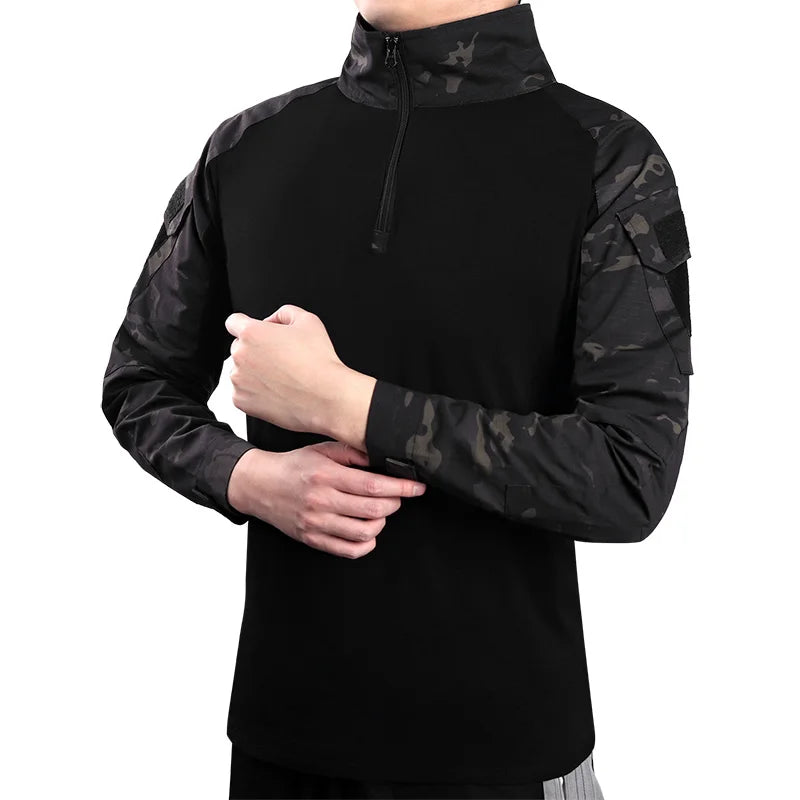 **Camisa Militar Tática Ripstop Masculina - Camuflagem, Manga Longa, Anti-Rugas e à Prova d'Água para Caça, Hiking e Airsoft | Bravo Equipamentos