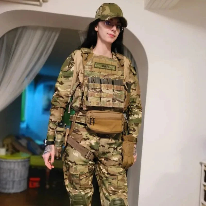 **Camisa Militar Tática Ripstop Masculina - Camuflagem, Manga Longa, Anti-Rugas e à Prova d'Água para Caça, Hiking e Airsoft | Bravo Equipamentos