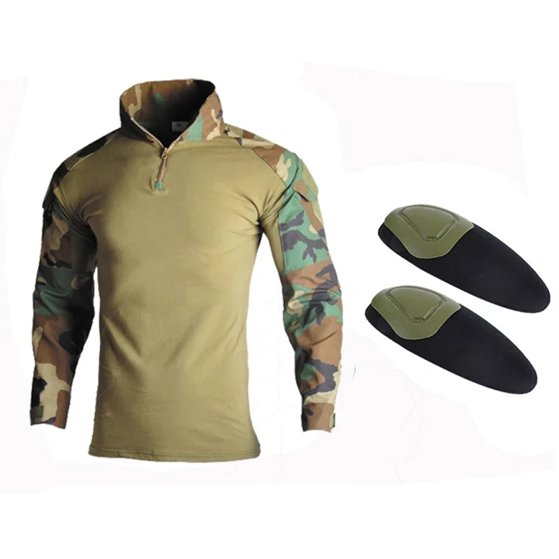 **Camisa Militar Tática Ripstop Masculina - Camuflagem, Manga Longa, Anti-Rugas e à Prova d'Água para Caça, Hiking e Airsoft | Bravo Equipamentos