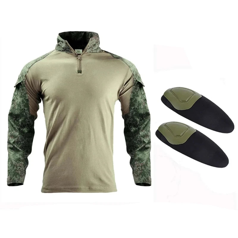 **Camisa Militar Tática Ripstop Masculina - Camuflagem, Manga Longa, Anti-Rugas e à Prova d'Água para Caça, Hiking e Airsoft | Bravo Equipamentos