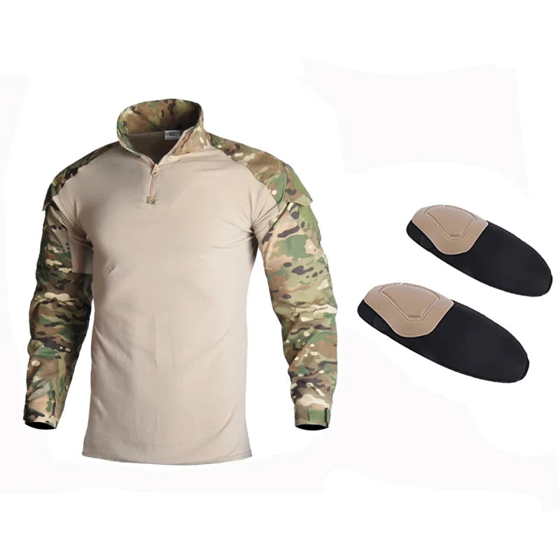 **Camisa Militar Tática Ripstop Masculina - Camuflagem, Manga Longa, Anti-Rugas e à Prova d'Água para Caça, Hiking e Airsoft | Bravo Equipamentos