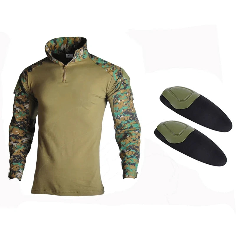 **Camisa Militar Tática Ripstop Masculina - Camuflagem, Manga Longa, Anti-Rugas e à Prova d'Água para Caça, Hiking e Airsoft | Bravo Equipamentos
