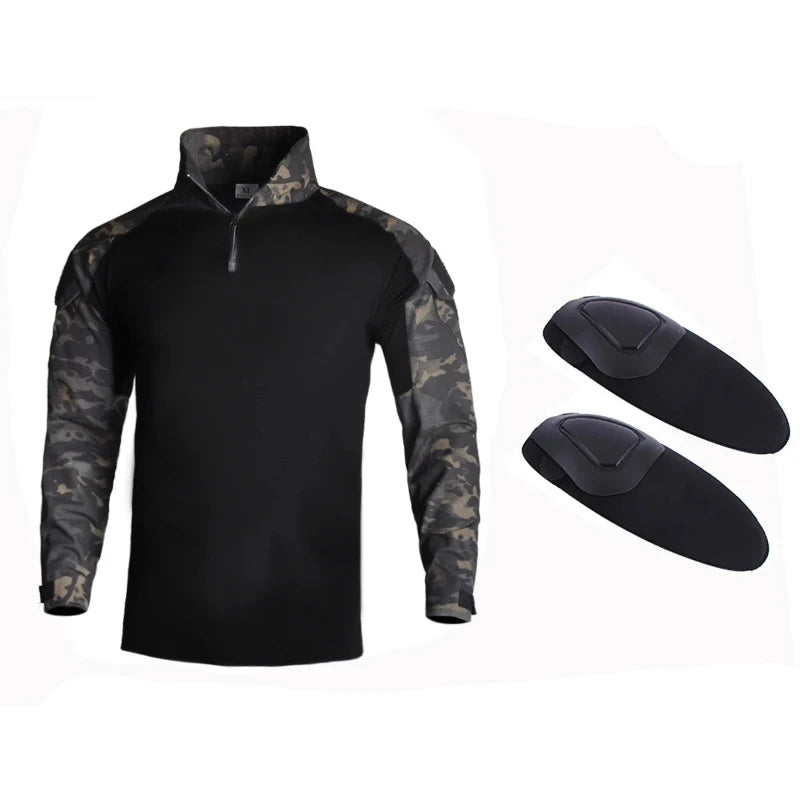 **Camisa Militar Tática Ripstop Masculina - Camuflagem, Manga Longa, Anti-Rugas e à Prova d'Água para Caça, Hiking e Airsoft | Bravo Equipamentos