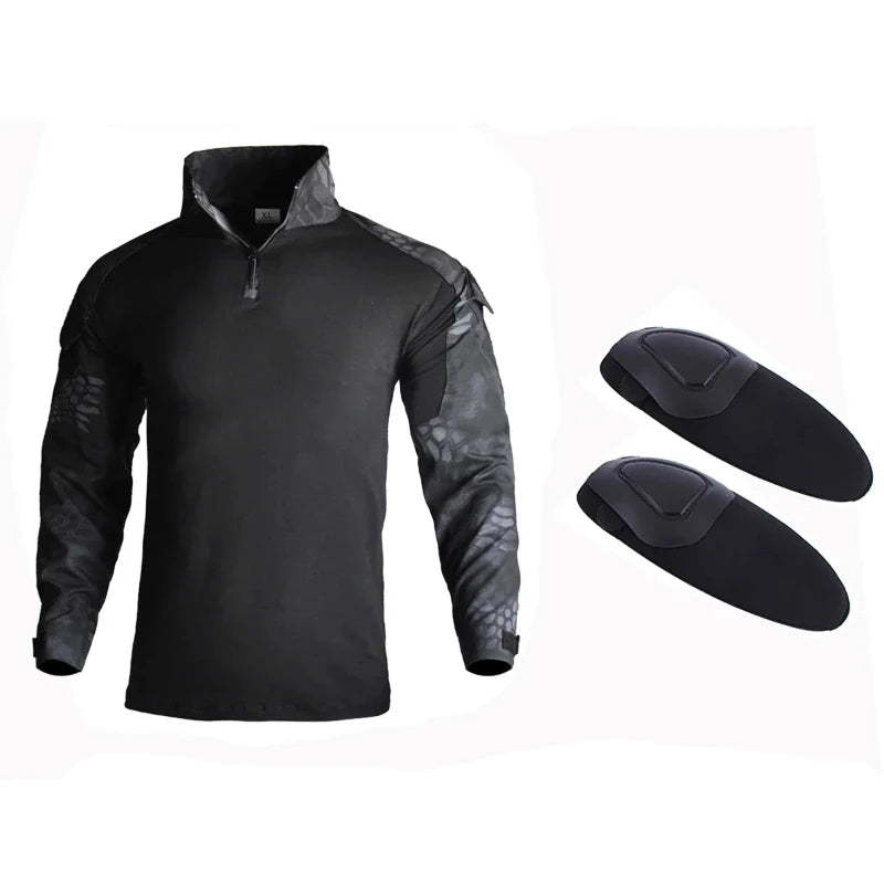 **Camisa Militar Tática Ripstop Masculina - Camuflagem, Manga Longa, Anti-Rugas e à Prova d'Água para Caça, Hiking e Airsoft | Bravo Equipamentos