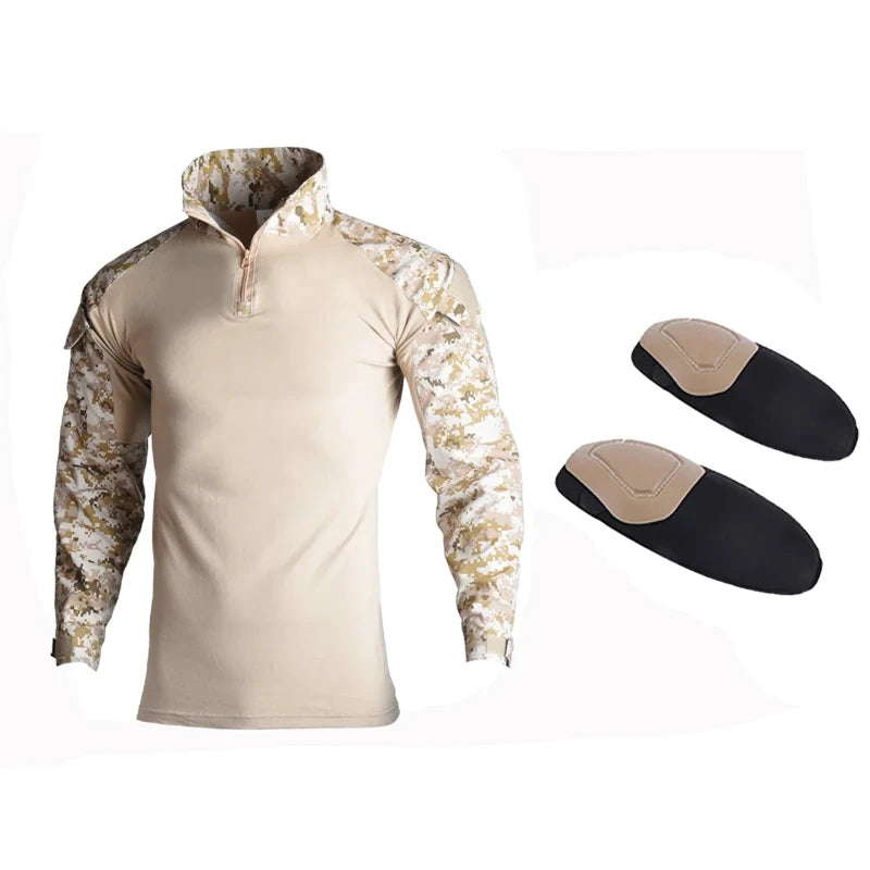 **Camisa Militar Tática Ripstop Masculina - Camuflagem, Manga Longa, Anti-Rugas e à Prova d'Água para Caça, Hiking e Airsoft | Bravo Equipamentos