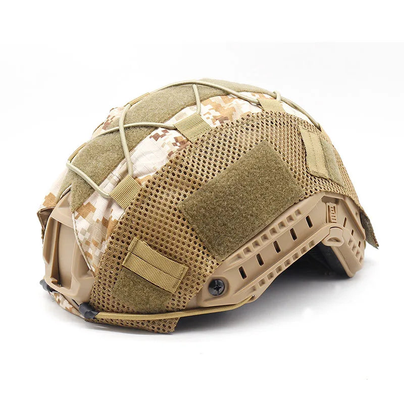 Capacete Tático com Cobertura Multi-Camuflagem 1000D – Ideal para Airsoft, Paintball e Caça Milita