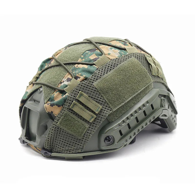 Capacete Tático com Cobertura Multi-Camuflagem 1000D – Ideal para Airsoft, Paintball e Caça Milita