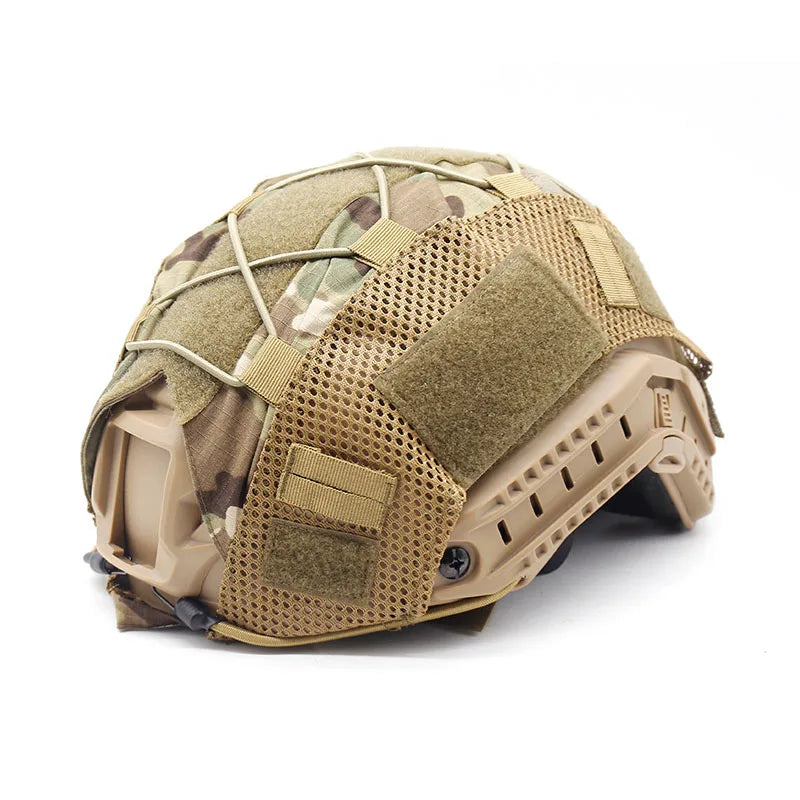 Capacete Tático com Cobertura Multi-Camuflagem 1000D – Ideal para Airsoft, Paintball e Caça Milita