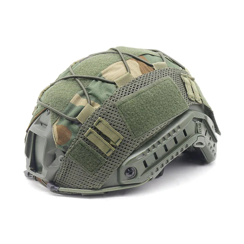 Capacete Tático com Cobertura Multi-Camuflagem 1000D – Ideal para Airsoft, Paintball e Caça Milita