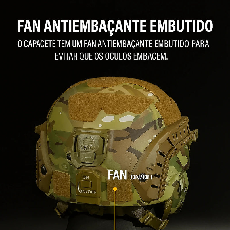 Capacete Bravo ShadowForce MK-II com Máscara e Óculos Integrados