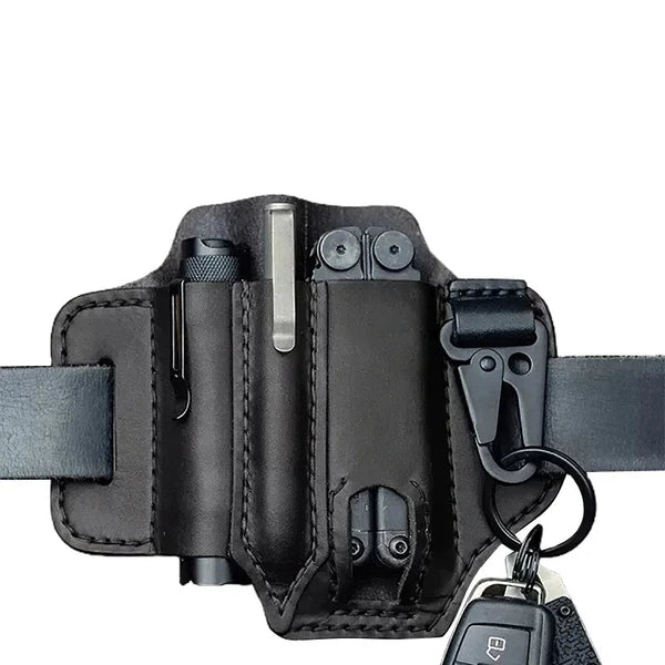 Cinto Porta-Ferramentas Bravo Pro – Bolsa de Couro Resistente para Ferramentas e Acessórios | Caça, Camping e Aventuras