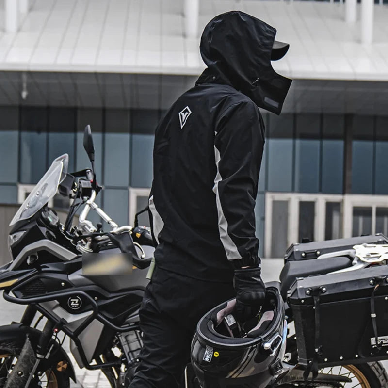 Conjunto de Capa de Chuva para Motociclista - Impermeável e Resistente para Qualquer Clima