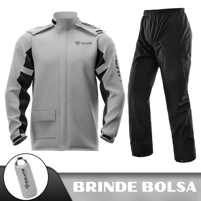 Conjunto de Capa de Chuva para Motociclista - Impermeável e Resistente para Qualquer Clima