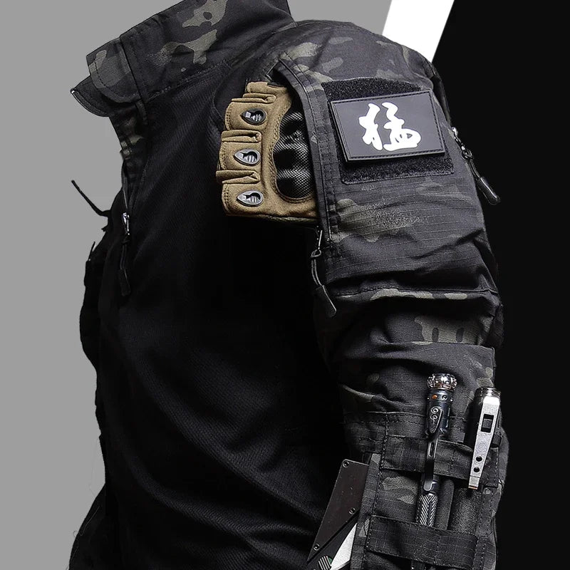 Jaqueta Tática Militar Masculina –   à Prova de Rasgos, Respirável e Durável