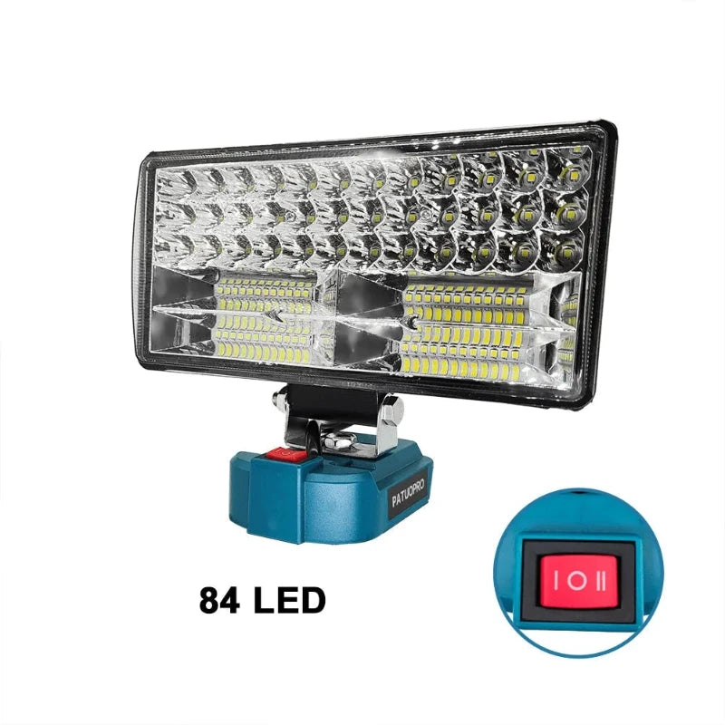 Lanterna de Trabalho LED sem Fio 18V para Bateria Makita - Luz de Emergência e Iluminação Portátil
