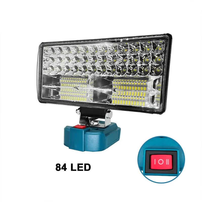 Lanterna de Trabalho LED sem Fio 18V para Bateria Makita - Luz de Emergência e Iluminação Portátil