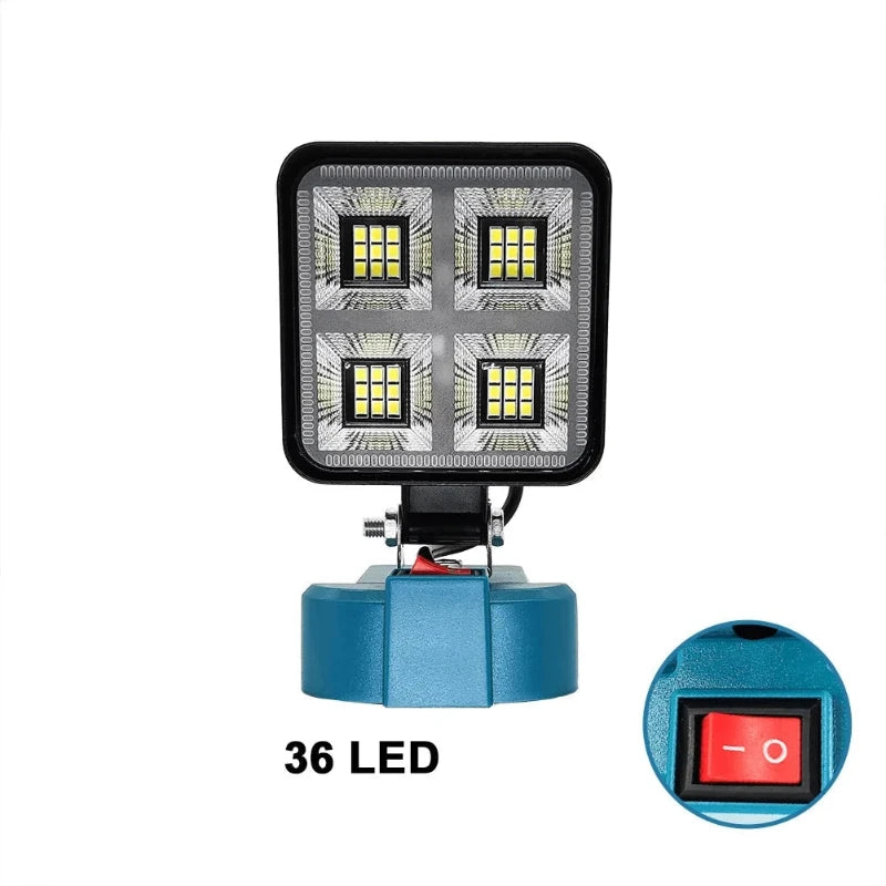 Lanterna de Trabalho LED sem Fio 18V para Bateria Makita - Luz de Emergência e Iluminação Portátil