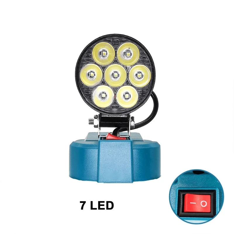 Lanterna de Trabalho LED sem Fio 18V para Bateria Makita - Luz de Emergência e Iluminação Portátil