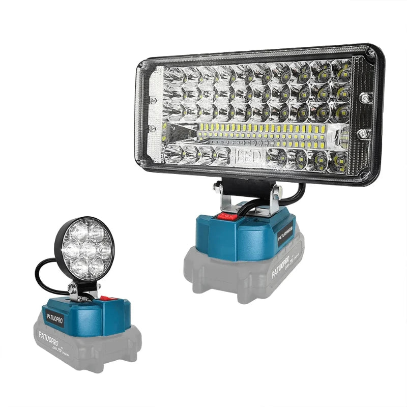 Lanterna de Trabalho LED sem Fio 18V para Bateria Makita - Luz de Emergência e Iluminação Portátil