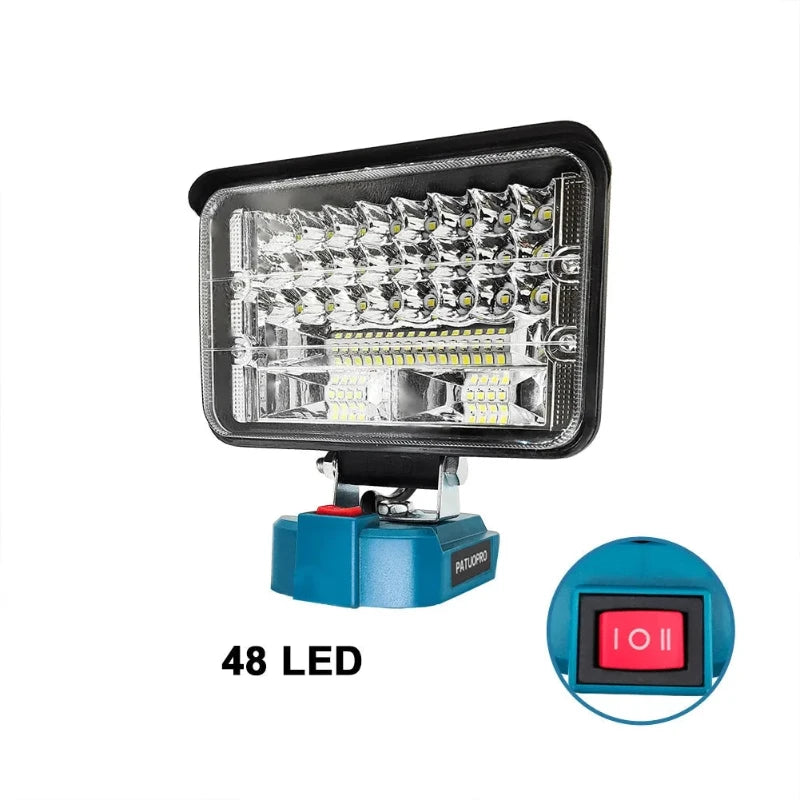 Lanterna de Trabalho LED sem Fio 18V para Bateria Makita - Luz de Emergência e Iluminação Portátil