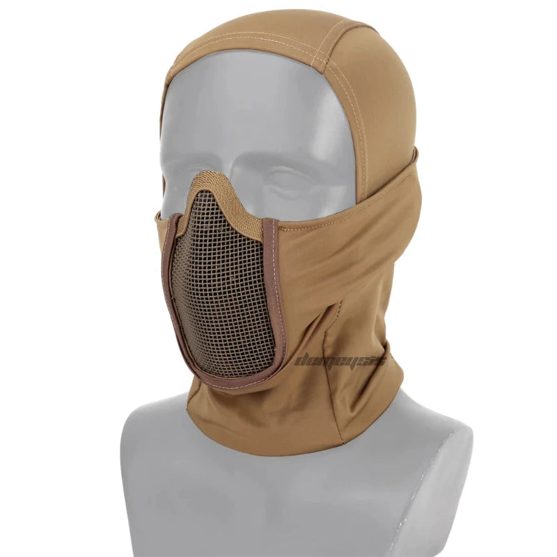 Máscara Tática Full Face para Airsoft, Paintball e Caça - Respirável e Proteção com Malha de Aço
