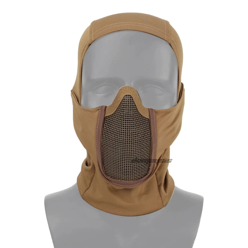 Máscara Tática Full Face para Airsoft, Paintball e Caça - Respirável e Proteção com Malha de Aço