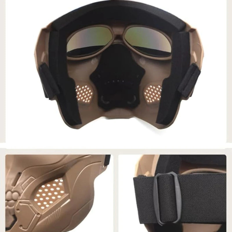 Máscara com Óculos de Motocross – Antiembaçante, Multicoloridos, Proteção Completa para Dirt Bikes e Airsoft