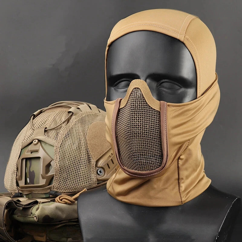 Máscara Tática Full Face para Airsoft, Paintball e Caça - Respirável e Proteção com Malha de Aço