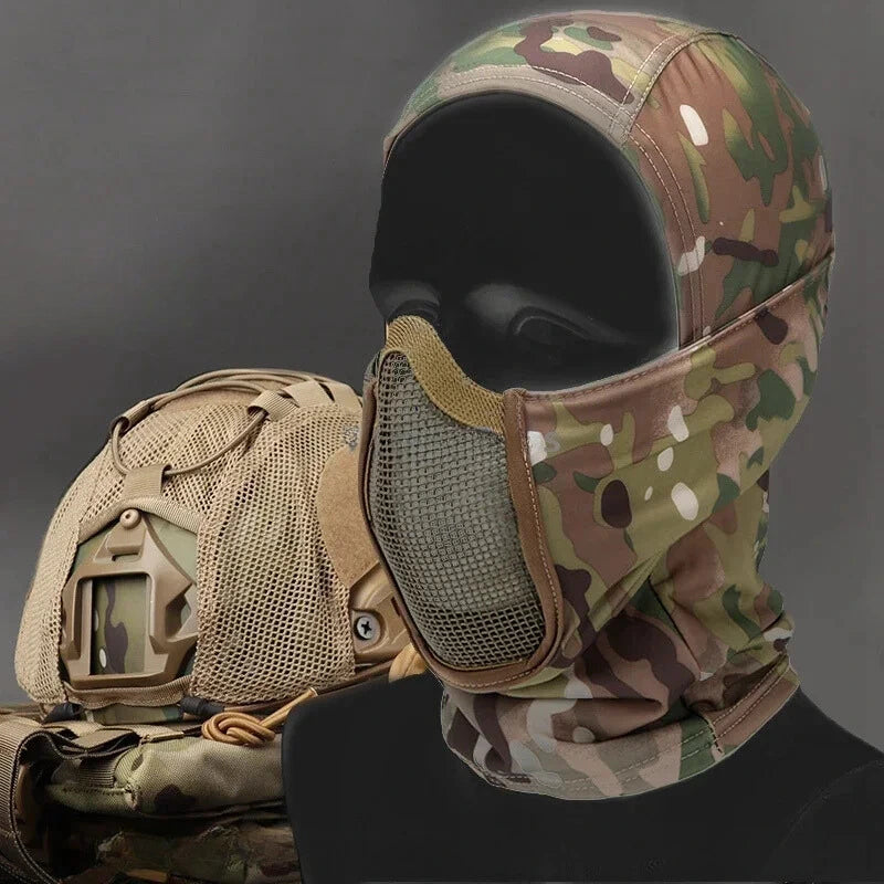 Máscara Tática Full Face para Airsoft, Paintball e Caça - Respirável e Proteção com Malha de Aço