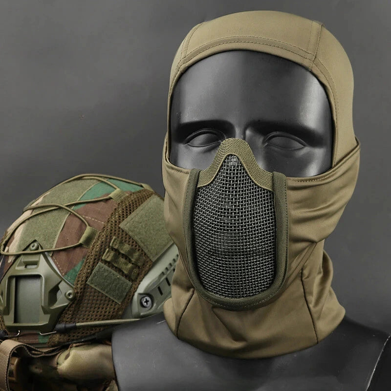 Máscara Tática Full Face para Airsoft, Paintball e Caça - Respirável e Proteção com Malha de Aço