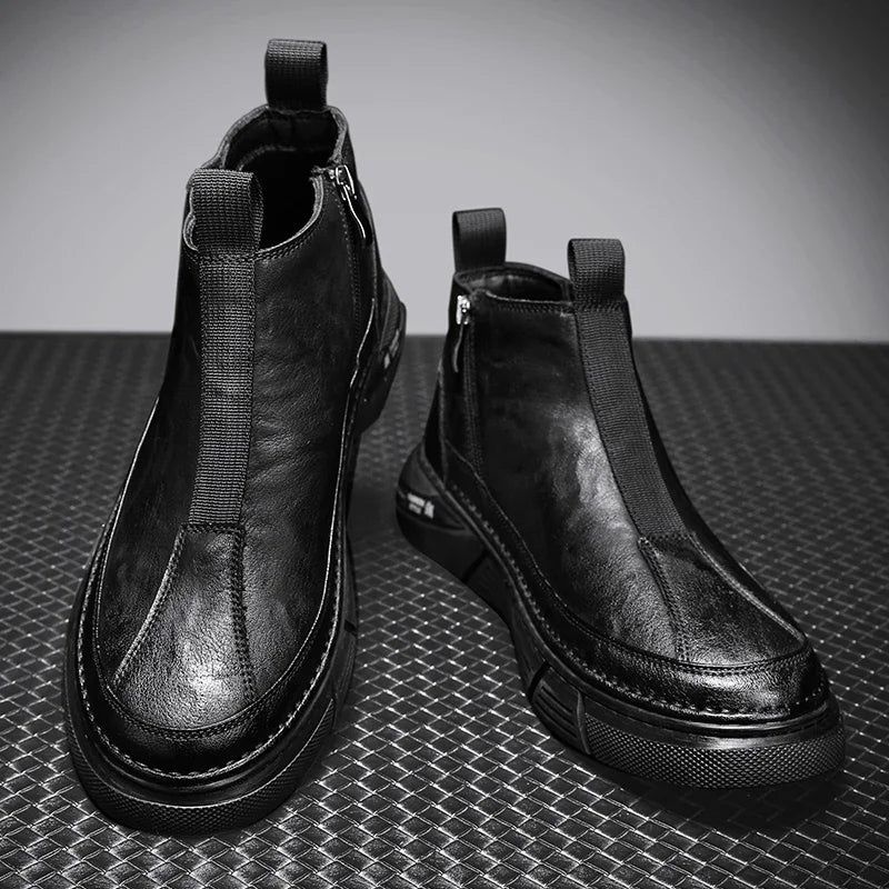 Botas Masculinas de Couro com Forro de Algodão