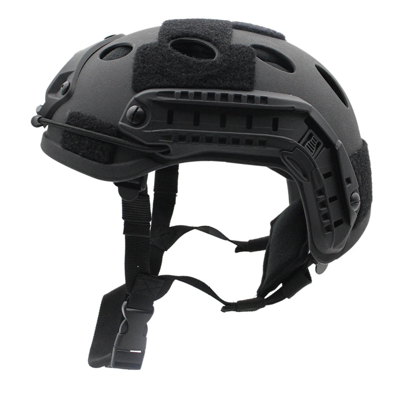 Capacete Tático Bravo Sentinel-X PJ – Modelo Airsoft com Trilhos Laterais, Ventilação Superior e Ajuste Rápido | Simulação Militar, Ciclismo e Airsoft