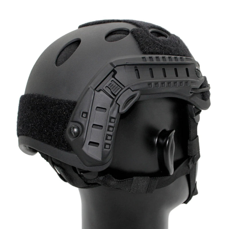 Capacete Tático Bravo Sentinel-X PJ – Modelo Airsoft com Trilhos Laterais, Ventilação Superior e Ajuste Rápido | Simulação Militar, Ciclismo e Airsoft