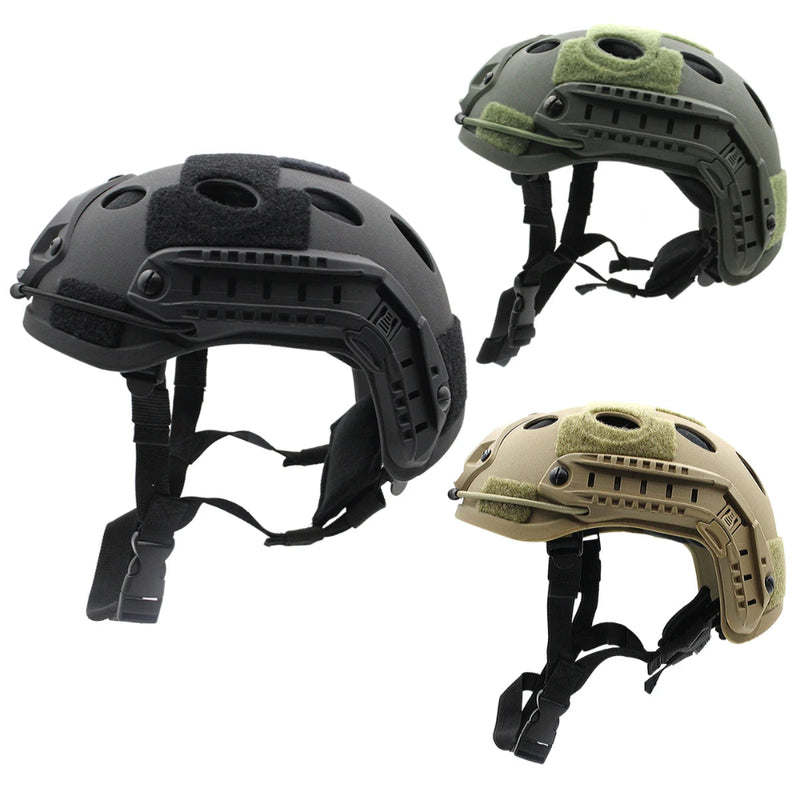 Capacete Tático Bravo Sentinel-X PJ – Modelo Airsoft com Trilhos Laterais, Ventilação Superior e Ajuste Rápido | Simulação Militar, Ciclismo e Airsoft