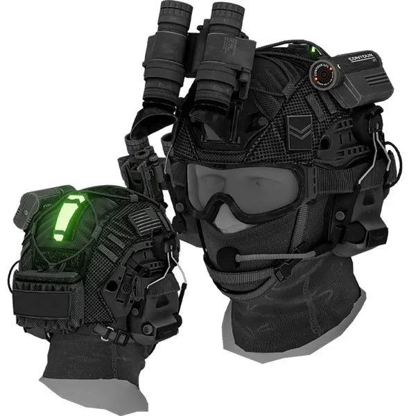 Kit Tático Bravo ReconSet XT5 – Capacete FAST com Binóculo Dummy, Headset, Óculos e mais