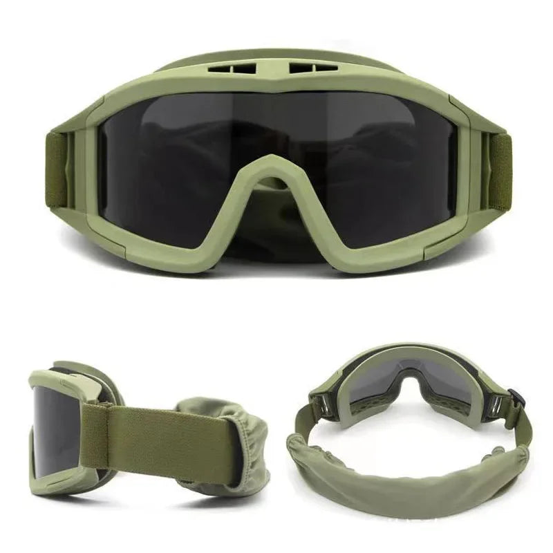 Óculos Táticos com Lentes Substituíveis – Óculos de Proteção para Montanhismo, Airsoft e Motocross