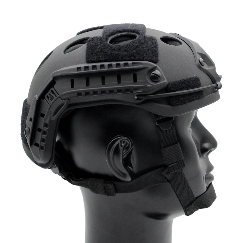 Capacete Tático Bravo Sentinel-X PJ – Modelo Airsoft com Trilhos Laterais, Ventilação Superior e Ajuste Rápido | Simulação Militar, Ciclismo e Airsoft