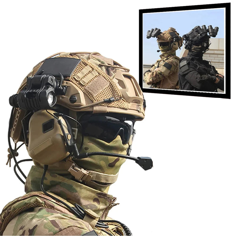 Kit Tático Bravo ReconSet XT5 – Capacete FAST com Binóculo Dummy, Headset, Óculos e mais