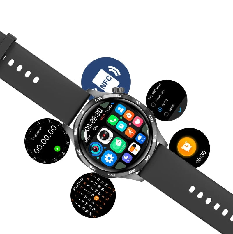 Smartwatch Militar GT5 PRO – Tela AMOLED HD, Monitor de Frequência Cardíaca, GPS e Conectividade Total