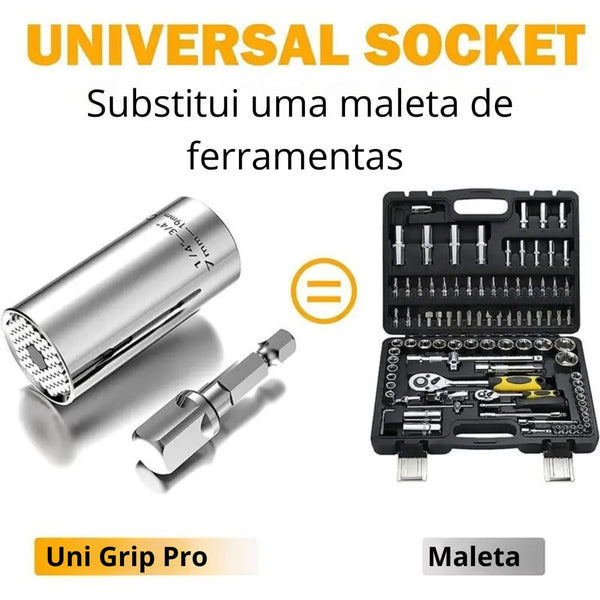 Chave Soquete Universal MultiGrip Pro - Adaptável a qualquer Parafuso - Lojas Belo Monte